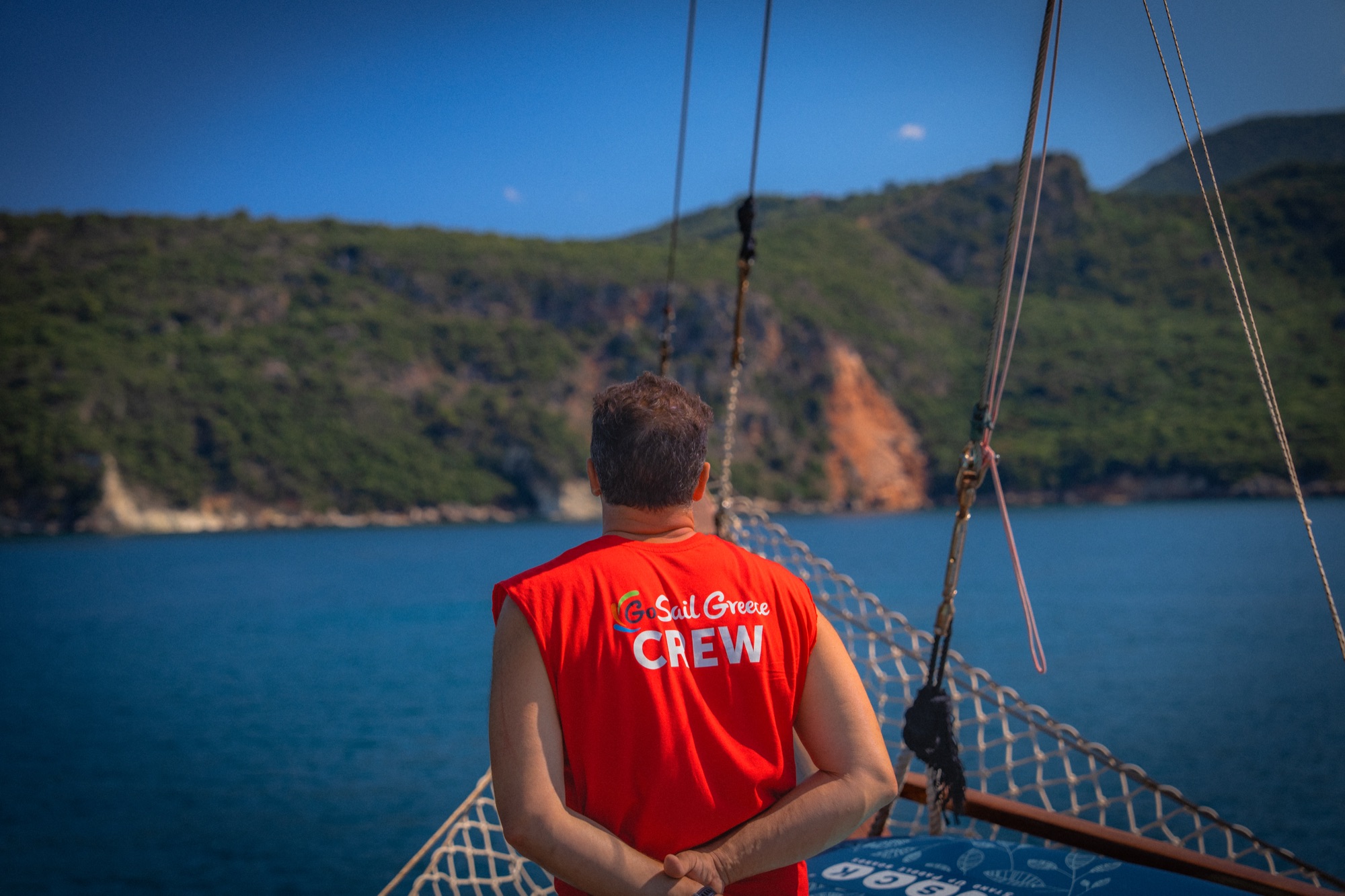 Go Sail crew member looking out to sea